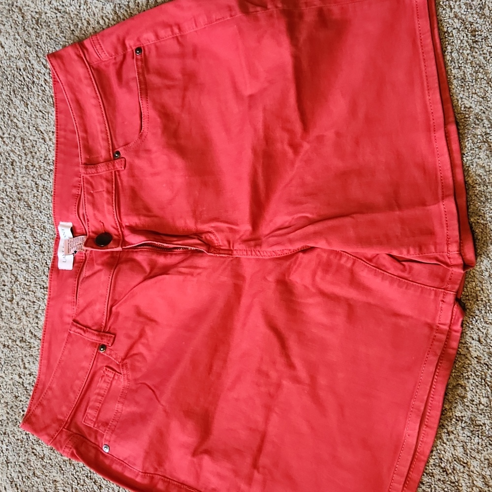 Lane Bryant stretchy red jeans shorts